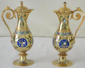 French antique solid silver gilt Gothic Chapel Set